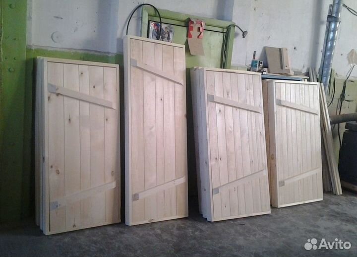 Двери банные (деревянные, с коробкой)