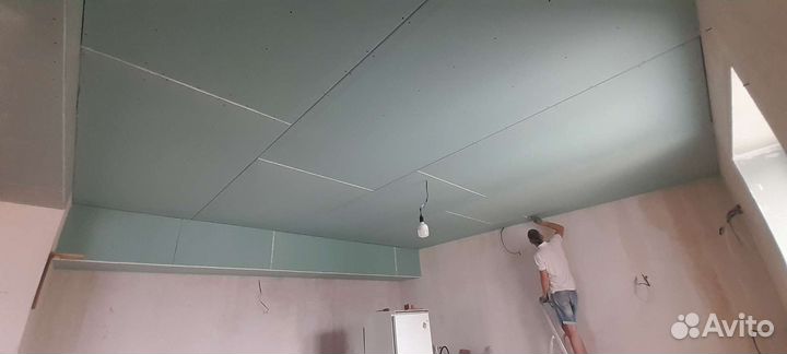 Монтаж гипсокартона (Потолок, стена, фрезеровка)