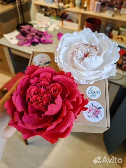 Брошь-чокер роза 15 см. Ручная работа