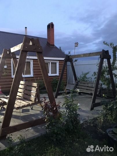 Садовые качели деревянные