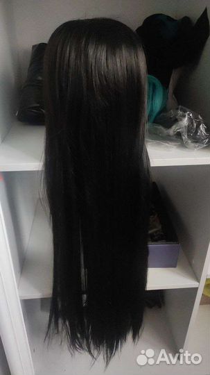 Парик черный длинный с чёлкой