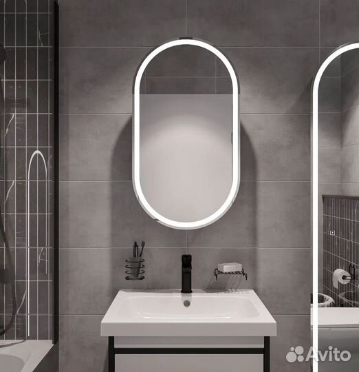 Зеркальный шкаф с подсветкой капсула