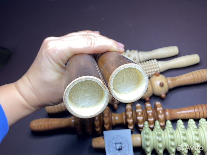 Бамбуковые палки массажные с рисовым наполнением