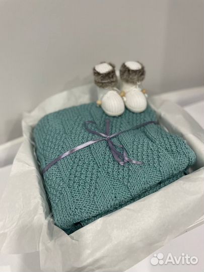 Плед детский вязаный ручная работа