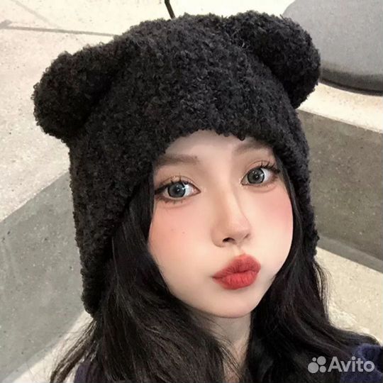 Шапка плюшевая мишка