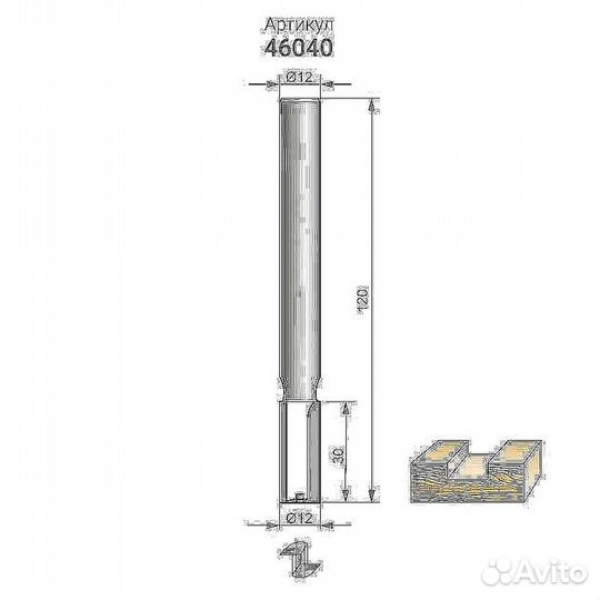 Фреза пазовая прямая Энкор 12*30мм хв.12мм 46040