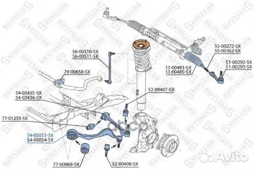 Рычаг нижний левый BMW E87 04/E90 05 5405053SX