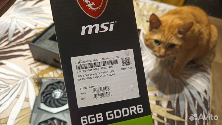 Видеокарта MSI GTX 1660 ti Gaming X