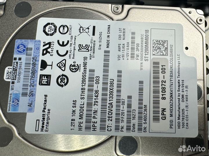 Диск HPE 1.2TB 3PAR 787175-004 HDD