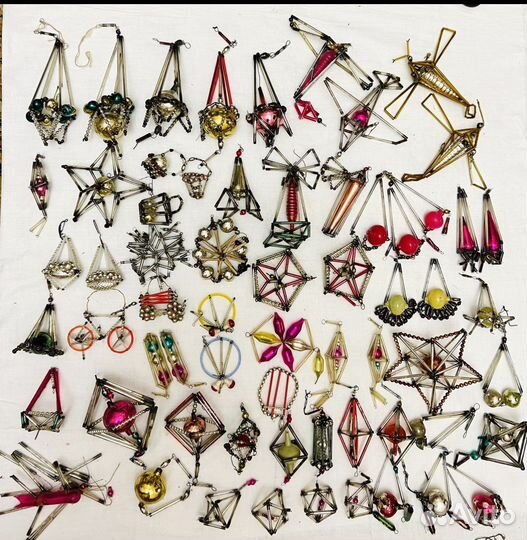 Игрушки елочные стеклярус времен СССР