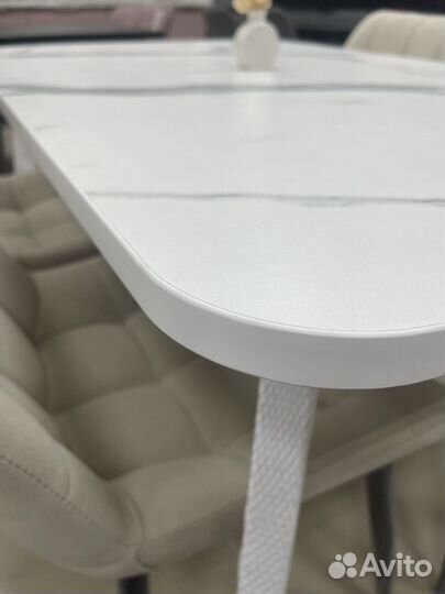 Кухонный стол дублин белый мрамор