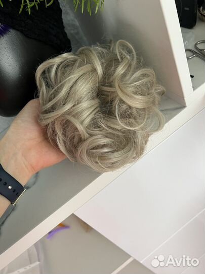 Шиньон резинка пепельный блонд