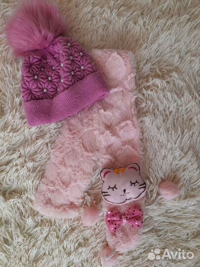 Шапка осень-весна шарфик