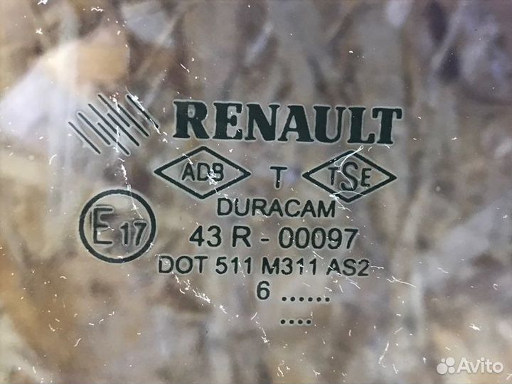 Стекло двери заднее правое Renault Megane 2 седан