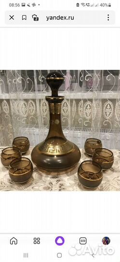 Графин с рюмками богемия