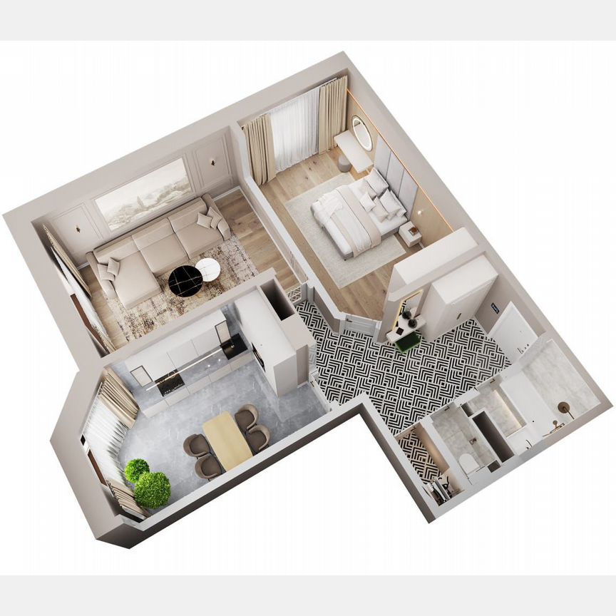 2-к. квартира, 74,7 м², 7/15 эт.