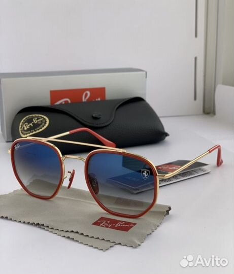 Очки ray ban hexagonal ferrari голубые