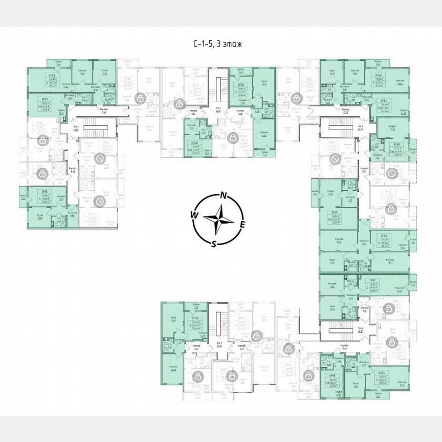 2-к. квартира, 62,6 м², 3/4 эт.