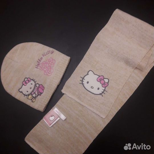 Шапка+шарф для девочк hello kitti,Р.50нов.оригинал
