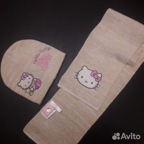Шапка+шарф для девочк hello kitti,Р.50нов.оригинал