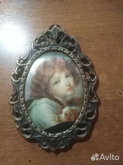 Шелкография в бронзовой рамке