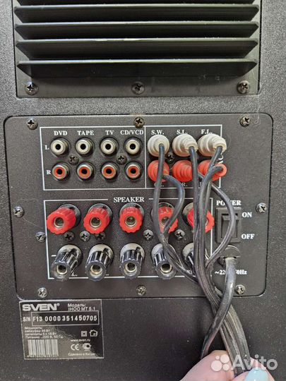 Аудиосистема 5+1 sven бу, колонки и сабвуфер