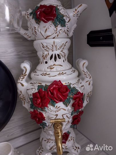 Чайный сервиз самовар электрический фарфоровый
