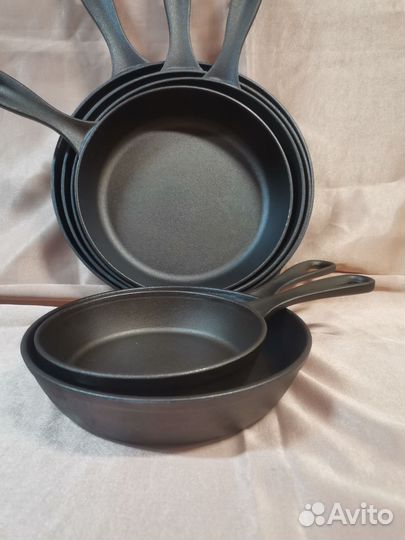 Сковорода чугунная. литая 16 см- 28 см с ручкой