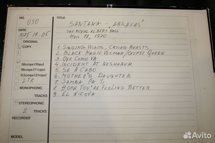 TDK ; Копия мастер ленты 