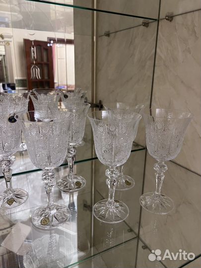 Бокалы чешский хрусталь снежинка