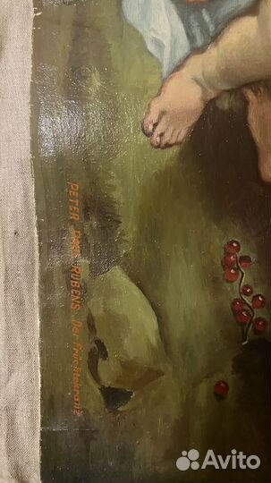 Картина маслом на холсте старинная