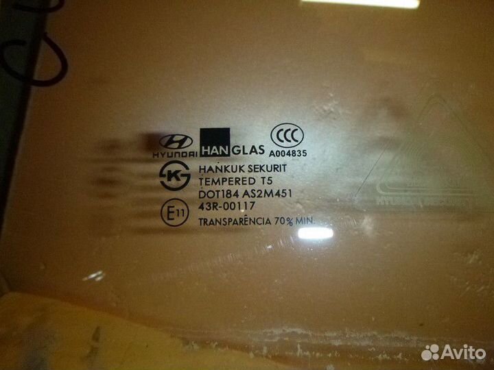 Стекло двери передней правой hyundai coupe (GK) 20