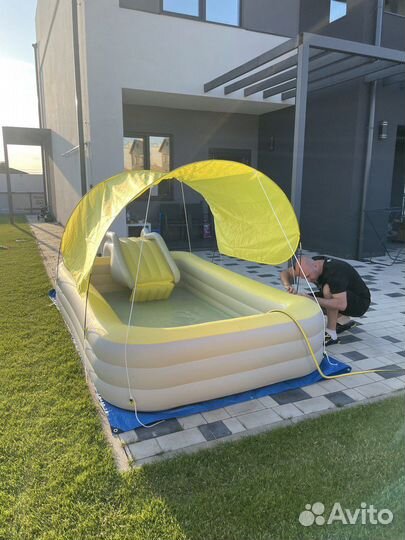 Надувной Детский бассейн с горкой