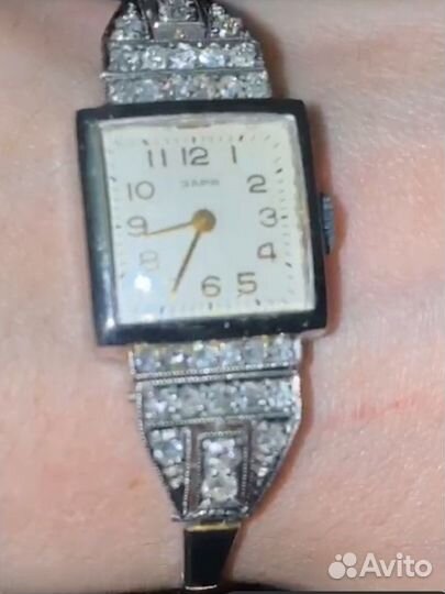 Часы Заря,Платина и бриллианты