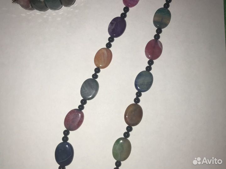 Бусы и браслет (Агат)