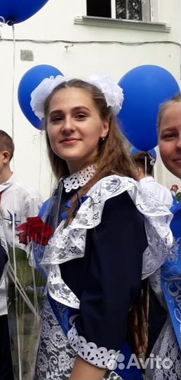 Школьное платье темно синего цвета