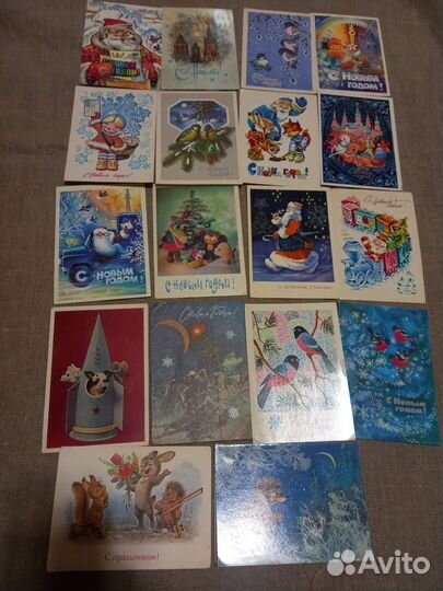 Открытки новогодние СССР подписанные