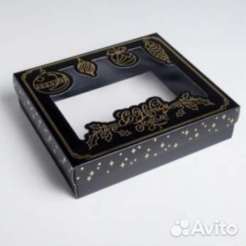 Коробочки с новым годом. Крышка с окошечком