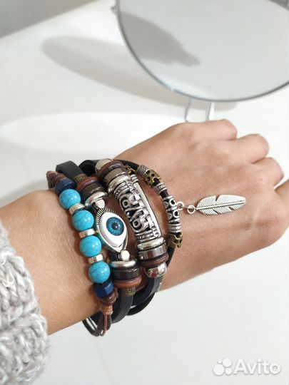 Браслеты женские/мужские кожа. Часть 1