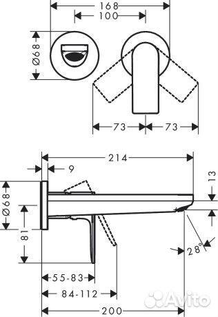 Смеситель для раковины hansgrohe 72568000 Хром