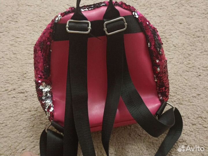 Рюкзак для девочки розовый/серебро