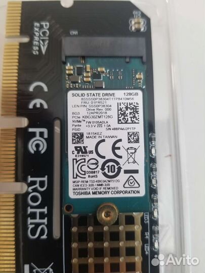 SSD M2 128gb с адаптером pci-e