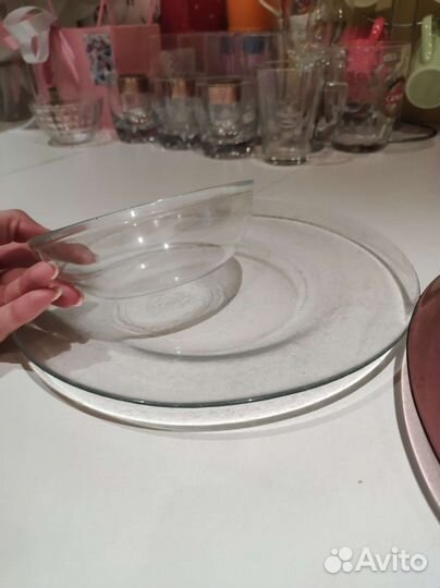 Стеклянная посуда, миски тарелки салатницы