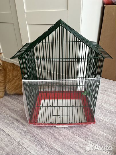 Клетка для попугаев с сеткой от мусора и перьев