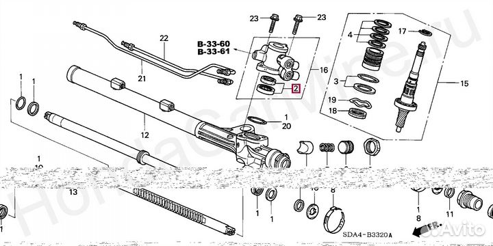 Сальник вращающегося золотника ремкомплект Honda