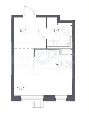 Квартира-студия, 25,5 м², 13/17 эт.