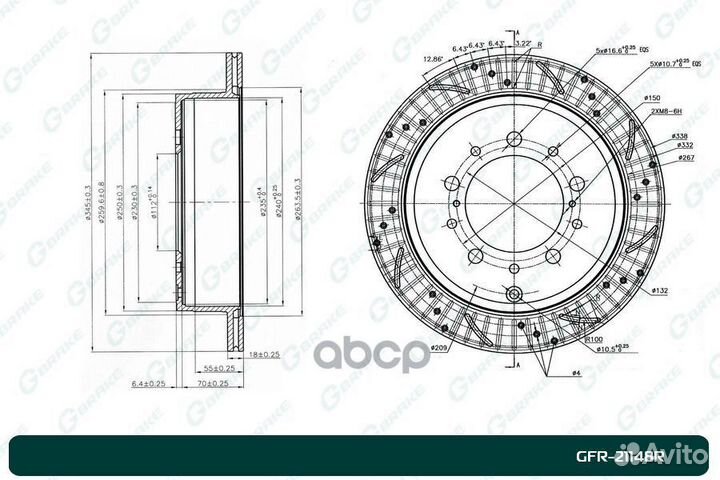 Диск тормозной задний перфорированный правый D3