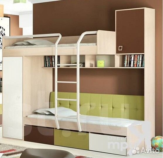 Двухъярусная кровать бу с матрасами
