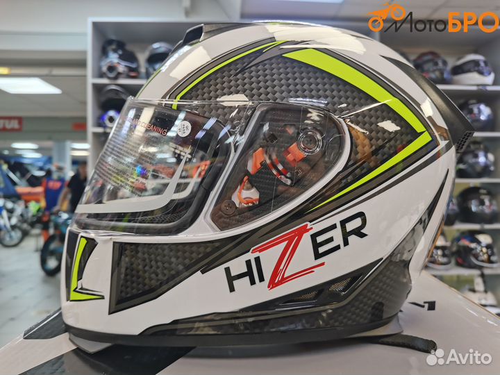 Шлем интеграл hizer J5311 white/lemon