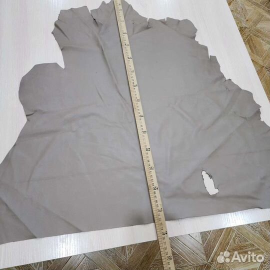 Полушкура тонкой натуральной кожи тауп 45 кв. дм